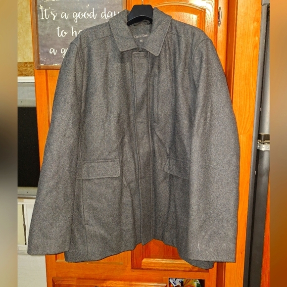 A Calvin Klein mens wool blend Peacoat in like new condition. 2XL - Picture 1 of 10